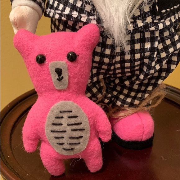 Black and White Polka Check Gnome Decor with pink accent. NWT - Picture 4 of 17